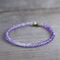 Shaded Amethyst Round 3-3.5mm Faceted beads adjustable stacking bracelet | STK-5405