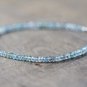 Aquamarine & Ruby Rondelle 3mm Faceted beads adjustable stacking bracelet | STK-0938