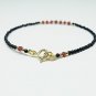 Black Onyx & Ruby Round 2-2.5mm Smooth beads adjustable stacking bracelet | STK-1152