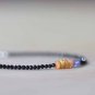 Black Spinel & Tanzanite Mix 2-4mm Mix beads adjustable stacking bracelet | STK-1433