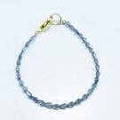 Blue Crystal Quartz Drop 4-6mm Faceted beads adjustable stacking bracelet | STK-1564