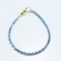 Blue Crystal Quartz Drop 4-6mm Faceted beads adjustable stacking bracelet | STK-1564