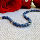 Blue Sapphire Rondelle 4-4.5mm Faceted beads adjustable stacking bracelet | STK-1649