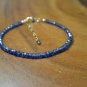Blue Sapphire Rondelle 3-3.5mm Faceted beads adjustable stacking bracelet | STK-1672