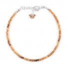 Champagne Zircon Round 2-2.5mm Faceted beads adjustable stacking bracelet | STK-1963