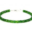 Chrome Diopside Rondelle 4.5mm Faceted beads adjustable stacking bracelet | STK-1998
