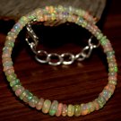 Ethiopian Opal Rondelle 3-4.5mm Smooth beads adjustable stacking bracelet | STK-2691