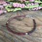 Garnet & Amethyst Rondelle 3mm Faceted beads adjustable stacking bracelet | STK-3123
