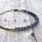 Iolite Water Sapphire Tyre 4mm Faceted beads adjustable stacking bracelet | STK-3756