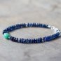 Kyanite With Chrysoprase Mix 3-8mm Mix beads adjustable stacking bracelet | STK-3822