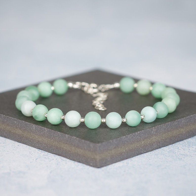 Matte Burmese Jadeite Round 6mm Smooth beads adjustable stacking bracelet | STK-4561
