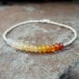Mexican Fire Opal Rondelle 4mm Faceted beads adjustable stacking bracelet | STK-4582