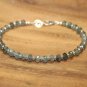 Moss Aquamarine Rondelle 3.5mm Faceted beads adjustable stacking bracelet | STK-4641