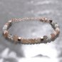 Multi Moonstone Rondelle 3-4mm Faceted beads adjustable stacking bracelet | STK-4783