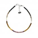 Multi Tourmaline Round 2-2.5mm Faceted beads adjustable stacking bracelet | STK-4873