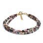 Multi Tourmaline Round 2-2.5mm Faceted beads adjustable stacking bracelet | STK-4875