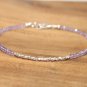 Pink Amethyst Rondelle 3-3.5mm Faceted beads adjustable stacking bracelet | STK-5078