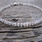 Rainbow Moonstone Rondelle 3mm Faceted beads adjustable stacking bracelet | STK-5225