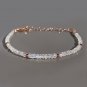 Rainbow Moonstone Rondelle 3mm Faceted beads adjustable stacking bracelet | STK-5227