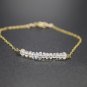 Rainbow Moonstone Rondelle 4mm Faceted beads adjustable stacking bracelet | STK-5240