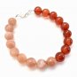 Sunstone & Carnelian Round 10mm Smooth beads adjustable stacking bracelet | STK-5492