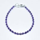 African Amethyst Barrel 3-4.5mm Faceted beads adjustable stacking bracelet | STK-0023