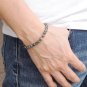 Black Rutilated Quartz Round 8mm Smooth beads adjustable stacking bracelet | STK-1189