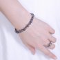 Black Rutilated Quartz Round 8mm Smooth beads adjustable stacking bracelet | STK-1189