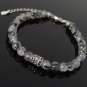 Black Rutilated Quartz Round 8mm Smooth beads adjustable stacking bracelet | STK-1190