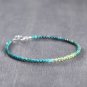 Chrysocolla & Peridot Round 3mm Faceted beads adjustable stacking bracelet | STK-2058