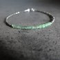 Emerald & Pyrite Rondelle 2-3mm Faceted beads adjustable stacking bracelet | STK-2548