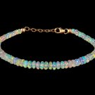Ethiopian Opal Rondelle 3-3.5mm Faceted beads adjustable stacking bracelet | STK-2653