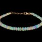 Ethiopian Opal Rondelle 3-3.5mm Faceted beads adjustable stacking bracelet | STK-2653