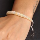 Ethiopian Opal Rondelle 2-4.5mm Faceted beads adjustable stacking bracelet | STK-2664