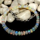 Ethiopian Opal Rondelle 3-3.5mm Faceted beads adjustable stacking bracelet | STK-2704