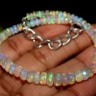Ethiopian Opal Rondelle 3-4.5mm Faceted beads adjustable stacking bracelet | STK-2707