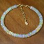 Ethiopian Welo Opal Rondelle 4mm Smooth beads adjustable stacking bracelet | STK-2783
