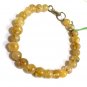 Gold Rutilated Quartz Round 8mm Smooth beads adjustable stacking bracelet | STK-3225