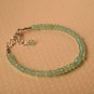 Green Chalcedony Rondelle 3.5mm Faceted beads adjustable stacking bracelet | STK-3294