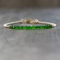 Green Tourmaline Rondelle 3.5mm Faceted beads adjustable stacking bracelet | STK-3443