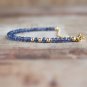 Iolite Water Sapphire Round 3mm Faceted beads adjustable stacking bracelet | STK-3752