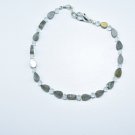 Labardorite Round & Pear 3-6x4mm Smooth beads adjustable stacking bracelet | STK-3825