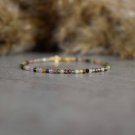 Madagascar Tourmaline Round 3mm Faceted beads adjustable stacking bracelet | STK-4500