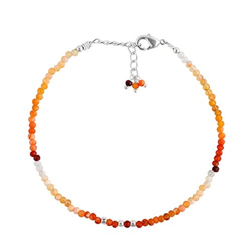 Mexican Fire Opal Round 2-2.5mm Faceted beads adjustable stacking bracelet | STK-4571