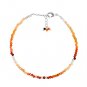 Mexican Fire Opal Round 2-2.5mm Faceted beads adjustable stacking bracelet | STK-4571