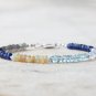 Multi Gemstone Rondelle 3-3.5mm Faceted beads adjustable stacking bracelet | STK-4745