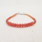 Orange Carnelian Rondelle 2-4mm Faceted beads adjustable stacking bracelet | STK-5016