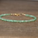 Shaded Chrysoprase Rondelle 3mm Faceted beads adjustable stacking bracelet | STK-5418