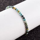 Tibetan Turquoise Round 3-3.5mm Faceted beads adjustable stacking bracelet | STK-5528