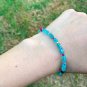 Apatite With Ruby Rondelle 2-3mm Faceted beads adjustable stacking bracelet | STK-0668